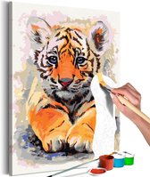 Doe-het-zelf op canvas schilderen - Baby Tiger.