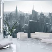 Fotobehang - New York City skyline zwart en wit.