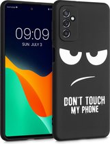 kwmobile telefoonhoesje compatibel met Samsung Galaxy M52 5G - Hoesje voor smartphone in wit / zwart - Backcover van TPU - Don't Touch My Phone design