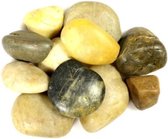 Decoratie/hobby stenen/kiezelstenen kleurmix 1400 gram - 3 a 5 cm