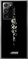 6F hoesje - geschikt voor Samsung Galaxy Note 20 Ultra -  Transparant TPU Case - White flowers in the dark #ffffff