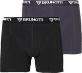 Brunotti Sido 2-pack Heren Boxershorts | Zwart & Blauw - XL Navy / Black
