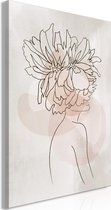 Schilderij - Sophie's Flowers (1 Part) Vertical.