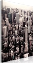 Schilderij - Manhattan In Sepia (1 Part) Vertical.