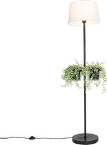 QAZQA roslini - Moderne Vloerlamp | Staande Lamp met kap - 1 lichts - H 145 cm - Zwart -  Woonkamer | Slaapkamer