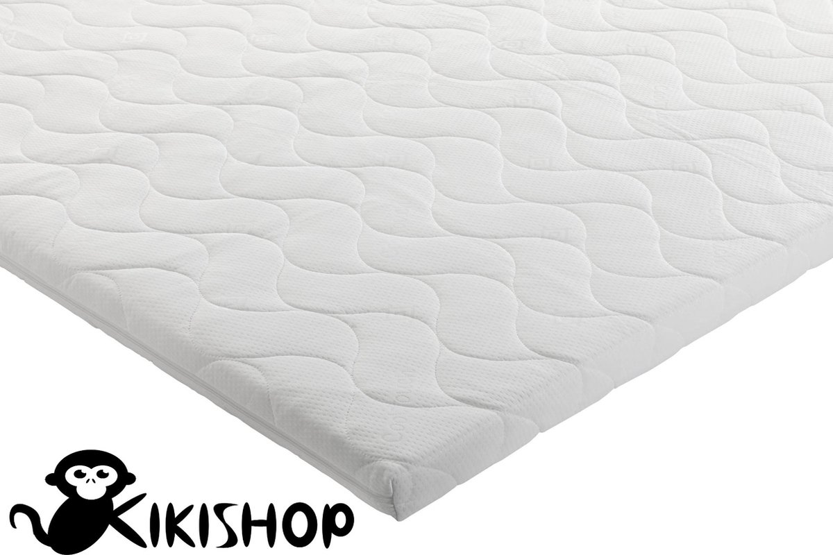 kikishop Topdekmatras 140x200 cm - 7 cm dik - HR Koudschuim - Topper met afritsbare hoes wit