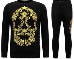 Trainingspakken - Joggingpak Heren Volwassenen - Twinset Skull - Heren Trainingspak Embroidery - Zwart
