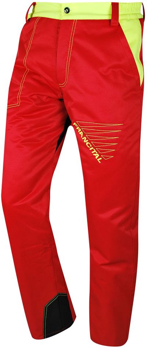 Francital Prior kettingzaagbroek klasse 1 - rood/geel - Maat: XXL - Rood Geel