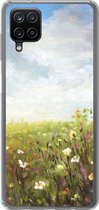 Geschikt voor Samsung Galaxy A12 hoesje - Zomer - Bloemen - Olieverf - Siliconen Telefoonhoesje