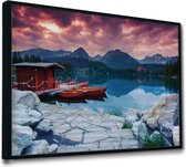 Akoestische panelen - Geluidsisolatie - Akoestische wandpanelen - Akoestisch schilderij AcousticPro® - paneel met park Tara, Slovenie - design 162 - Premium - 100x70 - Wit- Wanddec