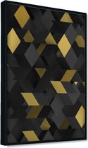 Akoestische panelen - Geluidsisolatie - Akoestische wandpanelen - Akoestisch schilderij AcousticPro® - paneel met abstract patroon - Design 121 - Basic - 120X170 - zwart- Wanddecor