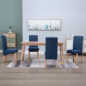 Decoways - Eetkamerstoelen 4 stuks stof blauw
