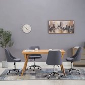 Decoways - Eetkamerstoelen 4 st stof donkergrijs