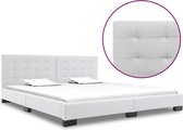 Decoways - Bedframe kunstleer wit 180x200 cm