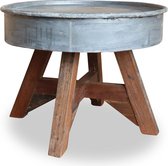 Decoways - Salontafel 60x45 cm gerecycled hout zilver