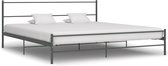 Decoways - Bedframe metaal grijs 200x200 cm