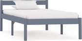 Decoways - Bedframe massief grenenhout grijs 90x200 cm