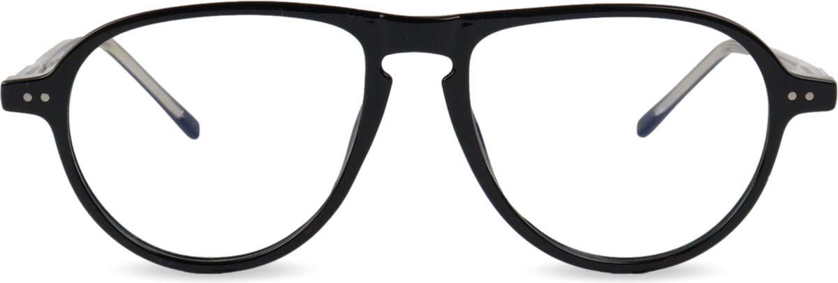 Montour Blauw Licht Bril Zonder Sterkte - RIVER - Klassiek Model - Zwart - Computerbril - Blue Light Glasses