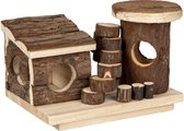 Flamingo knaagdierhuis tory bruin - hout - 21x15x13cm