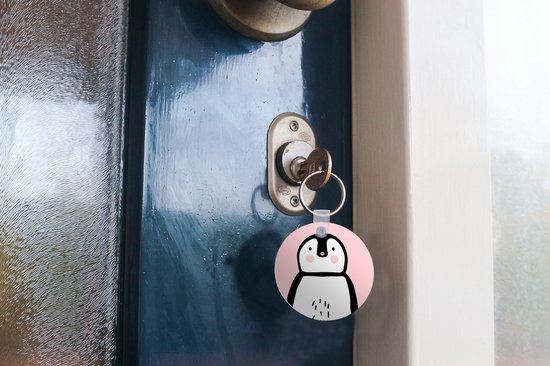 Porte-clés - Pingouin - Enfant - Rose - Plastique - Rond - Cadeau Sinterklaas - Cadeau de Noël - Cadeaux de chaussures - Cadeaux à distribuer