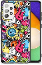 Telefoon Hoesje Geschikt voor Samsung Galaxy A52 | A52s (5G/4G) Hoesje met Zwarte rand Punk Rock