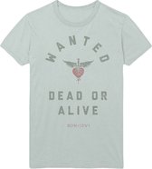 Bon Jovi Heren Tshirt -L- Wanted Groen