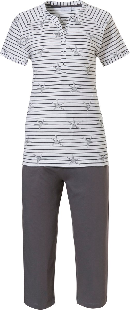 Pastunette Shells - Dames Pyjamaset - Wit/Grijs