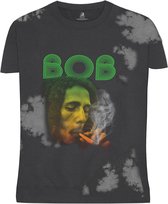 Bob Marley Heren Tshirt -S- Smoke Gradient Grijs