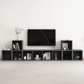 Decoways - 5-delige Tv-meubelset spaanplaat grijs
