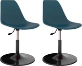 Decoways - Eetkamerstoelen draaibaar 2 stuks PP turquoise