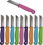 Couteau d'Office Solingen - Acier Inoxydable Lisse - 16 cm avec "Couvre Lame" - Mix Color - 10 Pièces