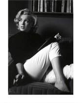 Prachtige zwart wit digitale print Marilyn Monroe in spiegelkader 90x70cm
