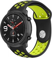 Siliconen Smartwatch bandje - Geschikt voor  Xiaomi Amazfit GTR sport band - zwart/geel - 42mm - Horlogeband / Polsband / Armband