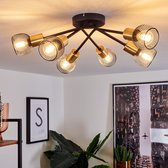 Belanian.nl -  Retro, vintage plafondlamp zwart, messing antiek, 6 lichtbronnen,Scandinavisch Boho-stijl  E27 fitting  Plafondlam,Industrieel voor  Eetkamer, hal Plafondlamp,slaapkamer, woonk