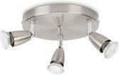 Prolight LED Plafondspots - GU10 - 3 Lichtpunten - Richtbaar - Zilver