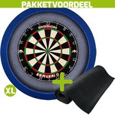 Mission Samurai 2 + Rubberen Dartmat 120*300 + Dartbordverlichting Basic XL (Blauw)