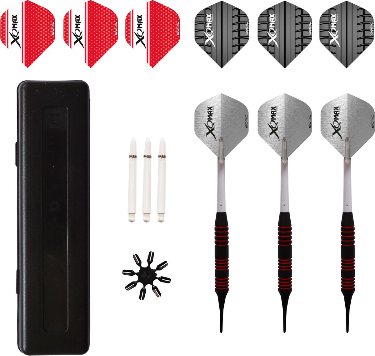 XQMax Rubberised Dartset Soft Tip - Dartpijlen