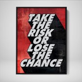 DEVICI Ingelijste Motiverende Wanddecoratie - Muurdecoratie - Take The Risk - Ingelijste Canvas Wall Art Ingelijste Wanddecoratie Kantoor Ingelijste Kunstposters & Kunstprints