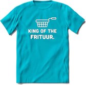 King Of The Frituur - Snack T-Shirt | Grappig Verjaardag Kleding Cadeau | Eten En Snoep Shirt | Dames - Heren - Unisex Tshirt | - Blauw - S