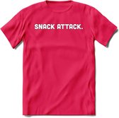 Snack Attack - Snack T-Shirt | Grappig Verjaardag Kleding Cadeau | Eten En Snoep Shirt | Dames - Heren - Unisex Tshirt | - Roze - XL