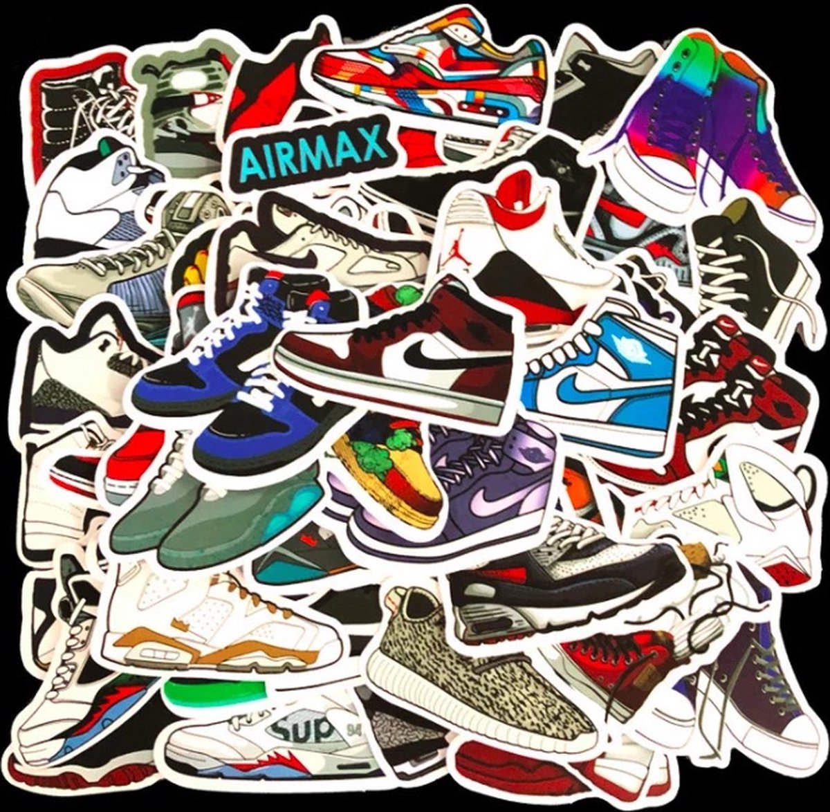 Joyha Vinyl Sneaker Laptop Stickers | Skate Stickers | Air Jordan 1 | Nike Airmax | Vans | Skateboard | Sneakers | Sneakerlover | Accessoires - Joyha