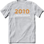 2010 Limited Edition Lines T-Shirt | Goud - Zilver | Grappig Verjaardag en Feest Cadeau Shirt | Dames - Heren - Unisex | Tshirt Kleding Kado | - Licht Grijs - Gemaleerd - 3XL