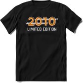 2010 Limited Edition Lines T-Shirt | Goud - Zilver | Grappig Verjaardag en Feest Cadeau Shirt | Dames - Heren - Unisex | Tshirt Kleding Kado | - Zwart - L