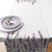 Ambiente - Lavender Shades White - Katoenen tafelloper