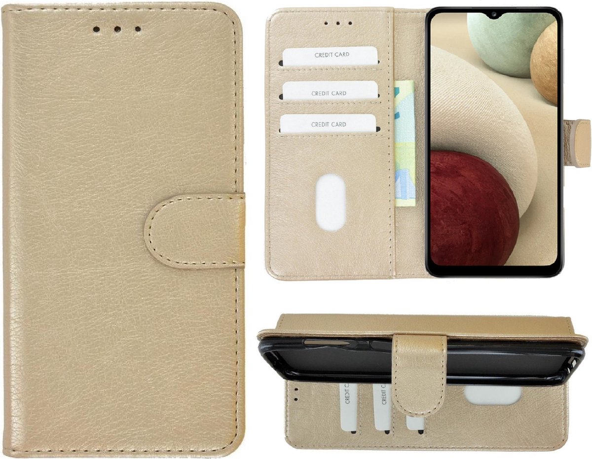Geschikt voor Samsung Galaxy A13 5G Hoesje - Book Case Wallet Goud Cover