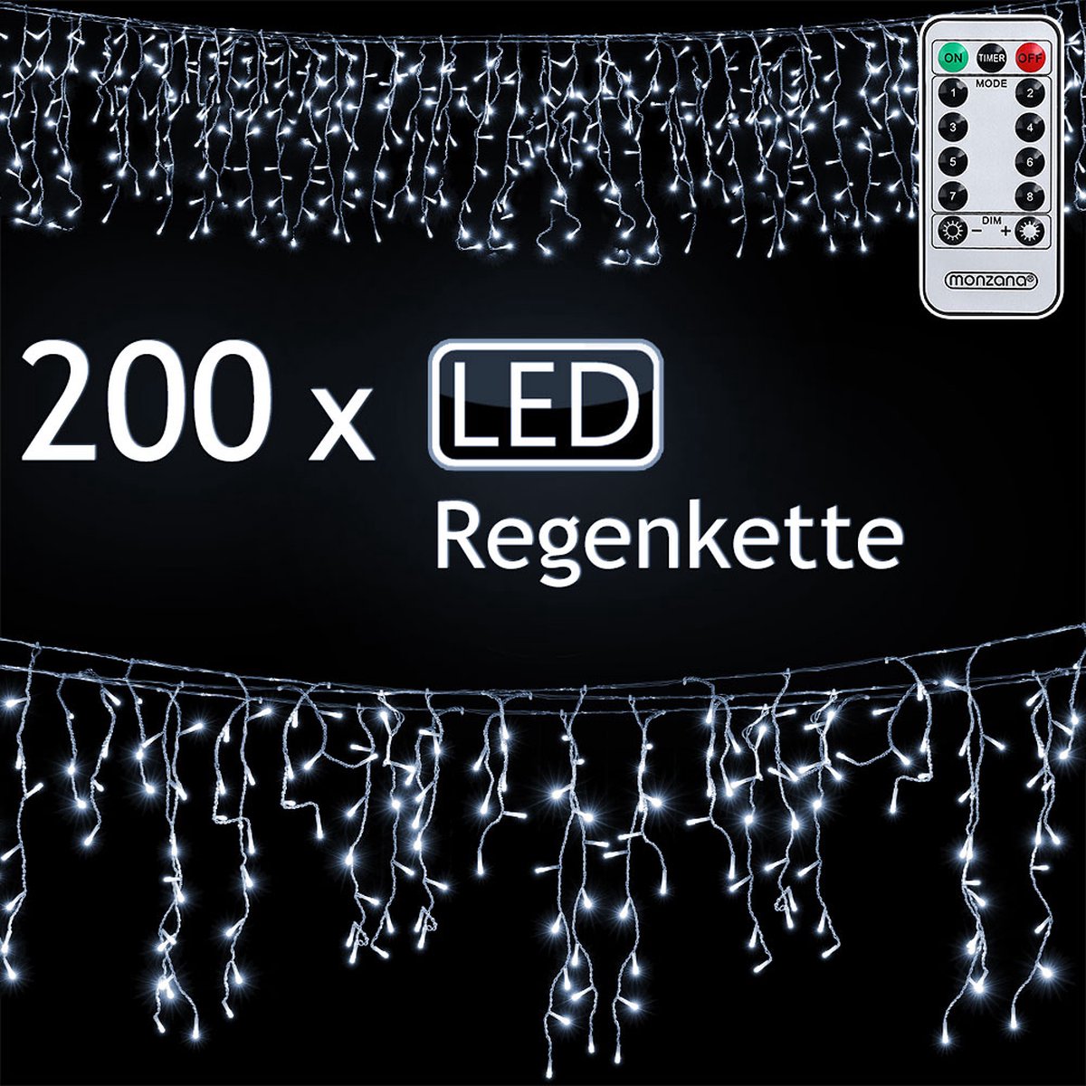 Regenketting, LED verlichting 400, wit, kerstverlichting