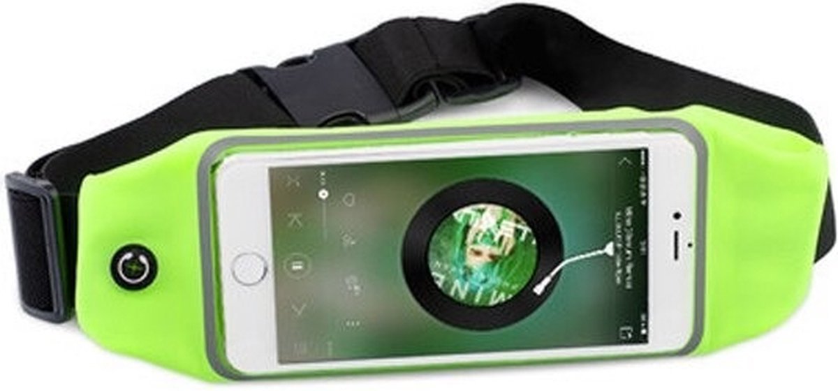 Sport Heupband - Sportband - Hardloop riem met mobiele telefoons houder - Heuptas - Hardloopband - Groen