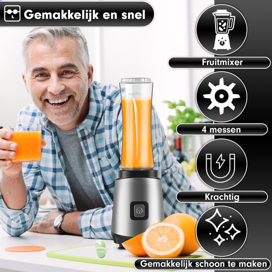 Portable Blender, Personal Blender -for Shakes and Smoothies, 300W