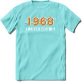 1968 Limited Edition T-Shirt | Goud - Zilver | Grappig Verjaardag en Feest Cadeau Shirt | Dames - Heren - Unisex | Tshirt Kleding Kado | - Licht Blauw - XL