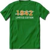 1942 Limited Edition T-Shirt | Goud - Zilver | Grappig Verjaardag en Feest Cadeau Shirt | Dames - Heren - Unisex | Tshirt Kleding Kado | - Donker Groen - S